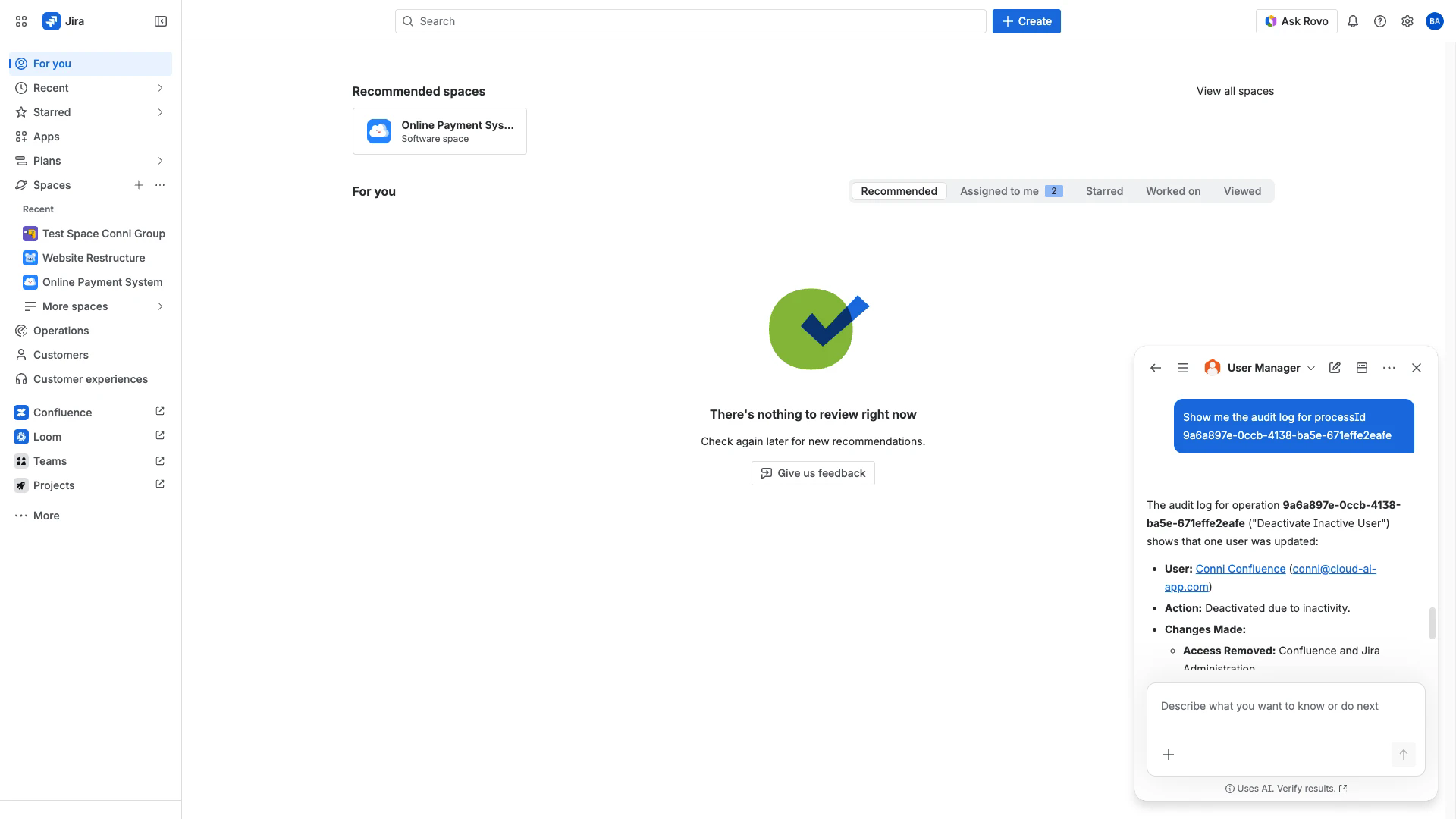 Per-user changes for a specific processId returned by the search-task-results action.