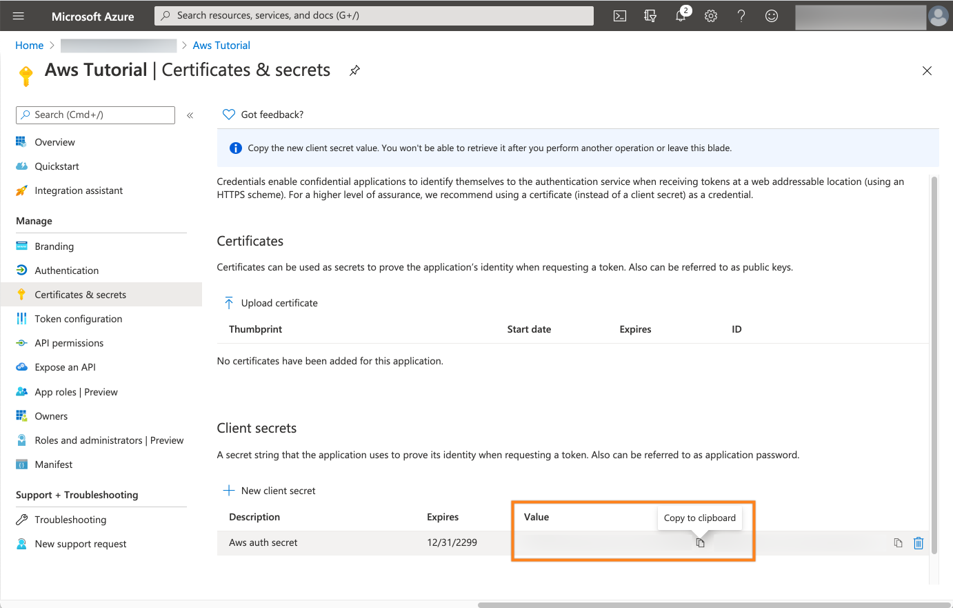 Azure and ALB Setup - AWS ALB & Amazon Cognito Authentication