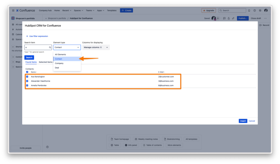 Embedded Data HubSpot for Confluence Annotated.webp