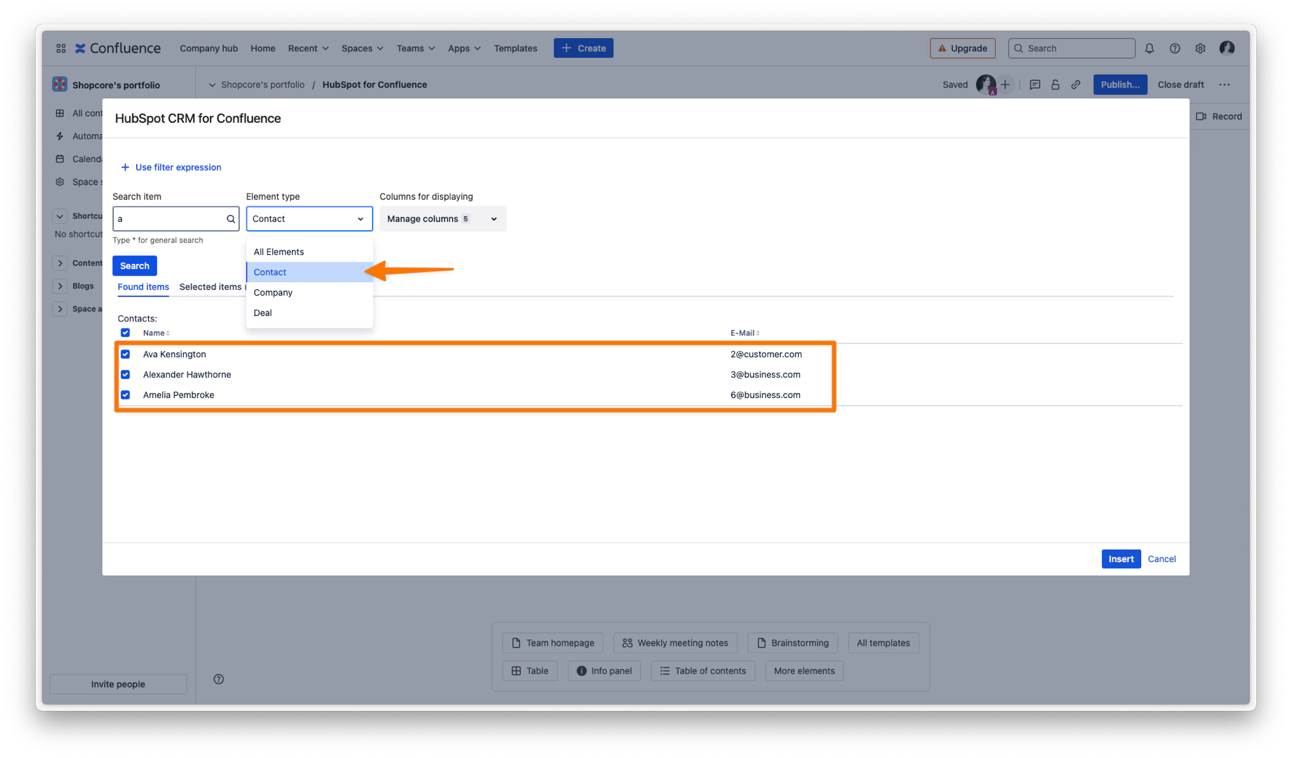 Embedded Data HubSpot for Confluence Annotated.webp