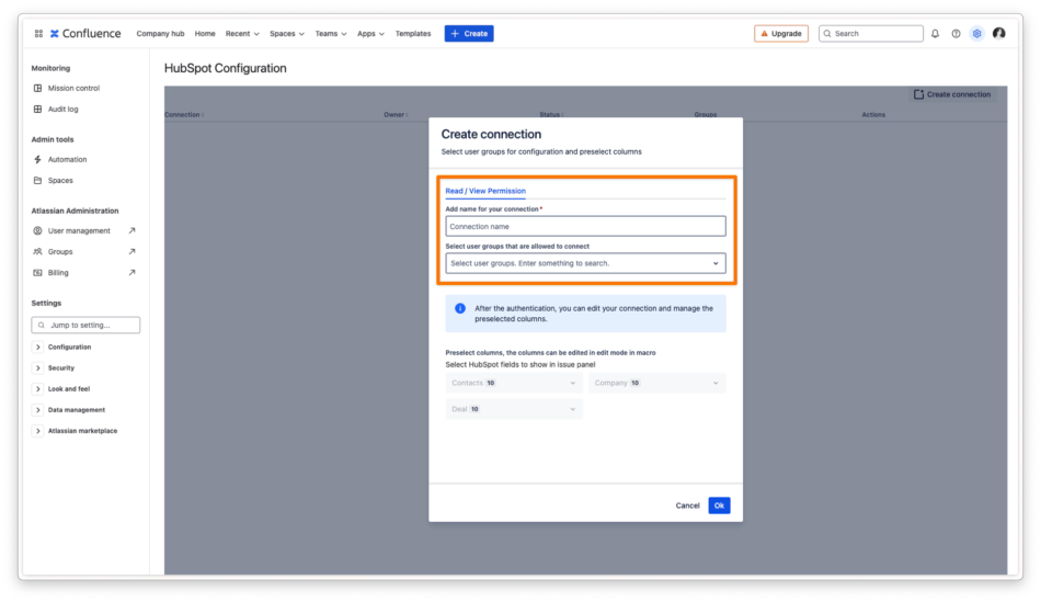 Permission Management HubSpot for Confluence Annotated.webp