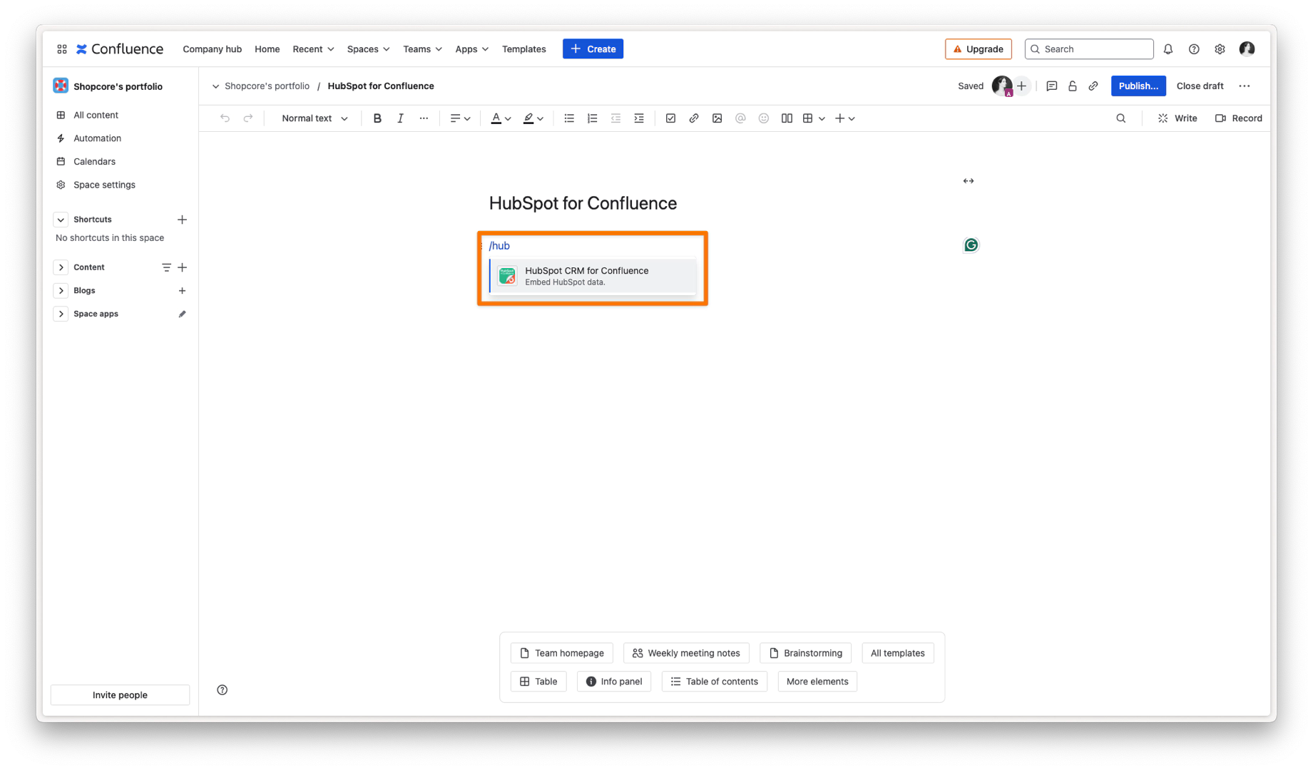 Embed HubSpot for Confluence Annotated.webp