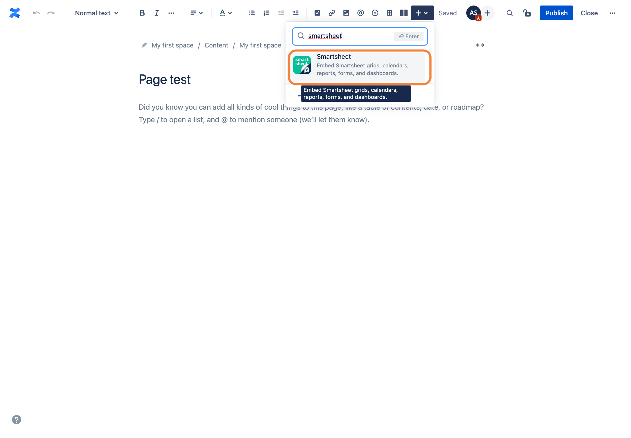 Getting Started - Smartsheet for Confluence