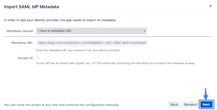 Metadata URL Import Success