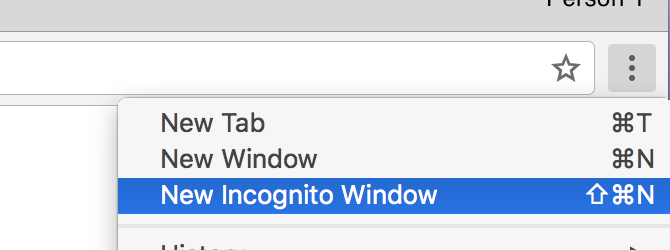 Open a new incognito browser window