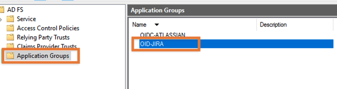 back to AD FS again and to double click on the new Application Group you've created