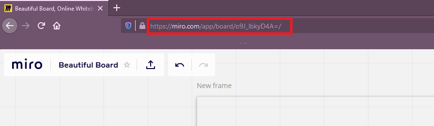 URL of a miro board in Firefox